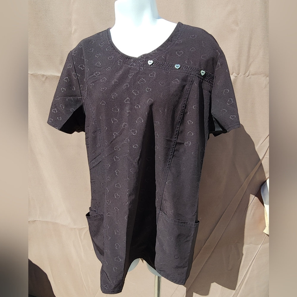 Heart & Soul Black Scrub Top